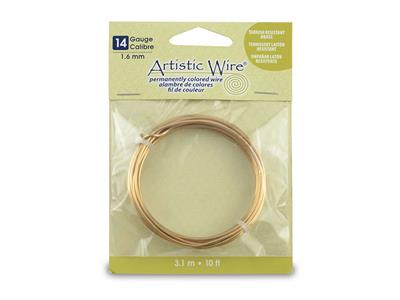 Hilo Artistic Wire Calibre 14 De Beadalon Resistente Al Deslustre Latón De 3,1 M - Imagen Estandar - 1