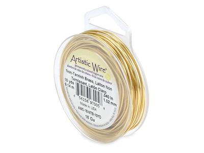 Alambre Artstico De Beadalon, 1,02mm, Alambre De Latn Resistente Al Deslustre, Carrete De 9,10 Metros