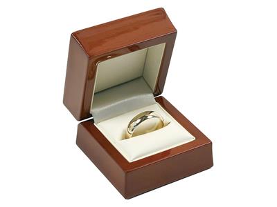 Caja Para Anillos, Madera Color Caoba