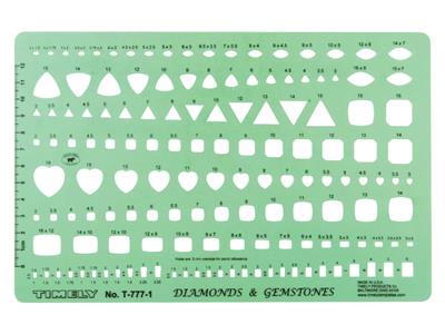 Juego De 2 Guías Para Diseñar Y Dibujar Piedras Y Diamantes, 278 Formas Y Tamaños Desde 0,50 a 17 mm - Imagen Estandar - 2