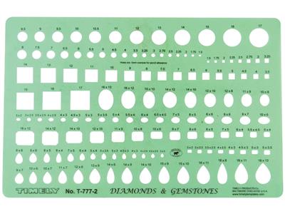 Juego De 2 Guías Para Diseñar Y Dibujar Piedras Y Diamantes, 278 Formas Y Tamaños Desde 0,50 a 17 mm - Imagen Estandar - 3