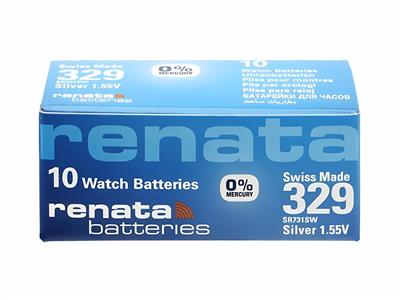 Pila De Botón 329 De Óxido De Plata, 1,55 v, Caja De 10, Renata - Imagen Estandar - 1