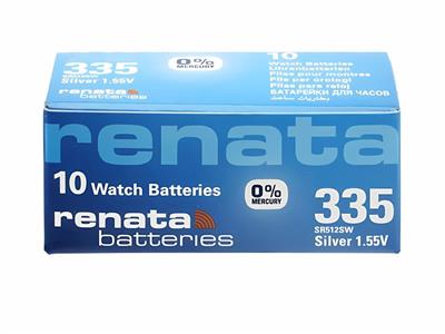 Pila De Reloj De xido De Plata 335, 1,55v, Caja De 10, Renata