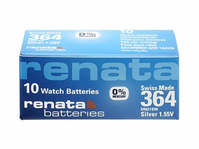 Pila De Botn De xido De Plata 364, 1,55v, Caja De 10, Renata