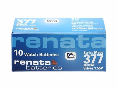 Pila De Botn De xido De Plata 377, 1,55v, Caja De 10, Renata