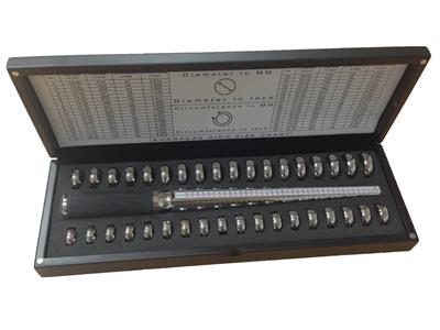 Caja De Triboulet Y Medidor De Anillos, 36 Anillos Del 41 Al 76 - Imagen Estandar - 3