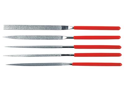 Juego De 5 Limas De Aguja De Diamante, 140 Mm, Grano Medio - Imagen Estandar - 1
