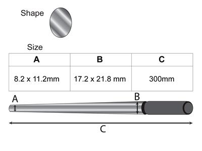 Triboulet Para Forjar En Acero Templado, Ovalado, De 21,8 X 17,2 mm A 11,2 X 8,2 mm, Longitud 30 cm - Imagen Estandar - 2