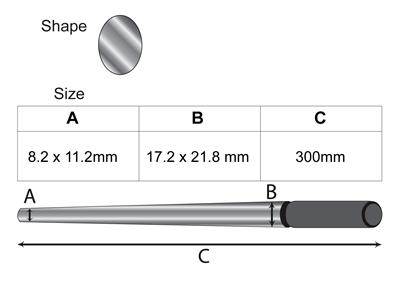 Herramienta De Forja De Acero Templado, Ovalada, De 21,8 X 17,2 MM A 11,2 X 8,2 Mm, Longitud 30 Cm - Imagen Estandar - 2