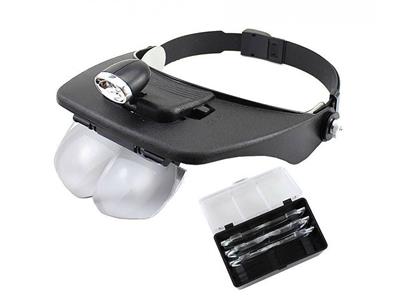 Lupa Binocular Frontal De Cabeza Con Lentes X1,2-1,8-2,5-3,5 Y Led - Imagen Estandar - 3