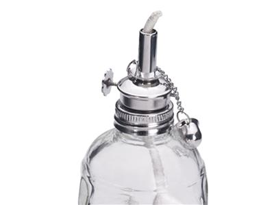 Lámpara De Alcohol De Vidrio De 100 ml, Con Mecha Fina Y Tapón De Acero Inoxidable. - Imagen Estandar - 2