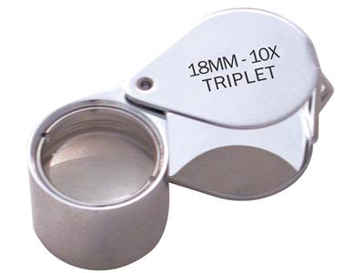 Lupa Triple X10 18mm Con Estuche De Piel