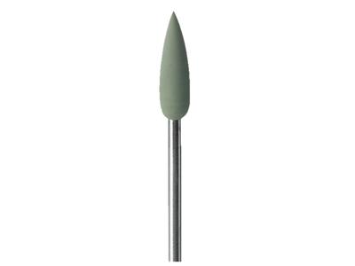 Muela Abrasiva De Caucho Montada Enforma De Llama, Verde, Grano Fino, 5,5 X 16 mm, N.º 4813, Eve - Imagen Estandar - 2
