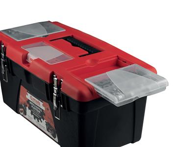 Caja De Herramientas, Plastico Negro Y Rojo, Pequeña, Mob