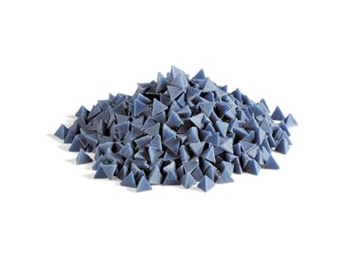 Abrasivo Plástico Triangular Azul Para Pulir Cilindro, Otec Po10, Bolsa De 2 Kg