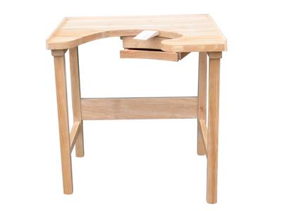 Mesa De Joyero De Haya Para Engastador De Un Solo Asiento Y Dos Cajones - Imagen Estandar - 2