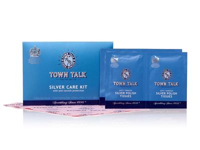 Kit De Limpieza De Plata, Paño Impregnado Y 4 Paños Hmedos Pequeños, Town Talk
