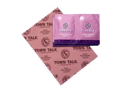 Kit De Limpieza De Oro, Paño Impregnado Y 4 Paños Húmedos Pequeños, Town Talk - Imagen Estandar - 2