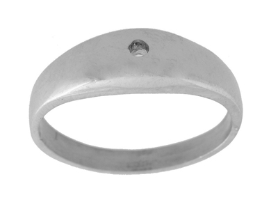 Anillo De Engaste Pesado Para Piedra De 5mm, Oro Blanco 800 Ref. Bjo46