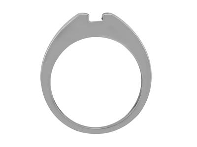 Anillo Para Piedras De 5 Mm, Oro Gris 800. Ref. Sf4050