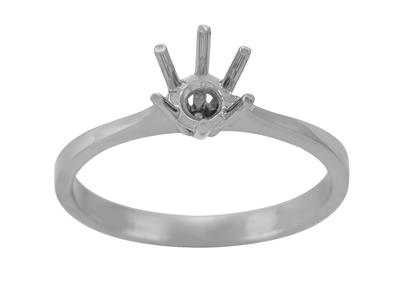Solitario 6 Garras Para Piedra De 5 mm, Oro Gris 800 Ref. Ro 50/60 - Imagen Estandar - 2