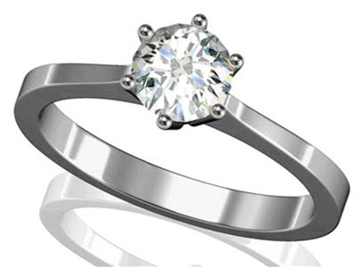 Solitario 6 Garras Para Piedra De 5 mm, Oro Gris 800 Ref. Ro 50/60 - Imagen Estandar - 3