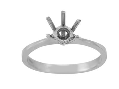 Solitario 6 Garras Para Piedra De 6,5 mm, Oro Gris 800 Ref. Ro 10/120 - Imagen Estandar - 2