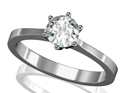 Solitario 6 Garras Para Piedra De 6,5 mm, Oro Gris 800 Ref. Ro 10/120 - Imagen Estandar - 3
