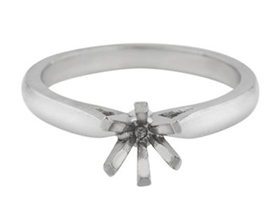 Solitario 6 Garras, Para Piedra De 4/4,5 mm, Oro Gris 18k Pd 13. Ref.26002 - Imagen Estandar - 2