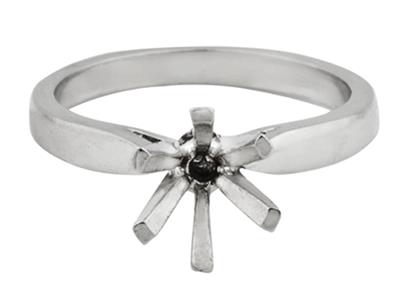 Solitario 6 Garras, Para Piedra De 5 mm, Oro Gris 18k Pd 13. Ref. 26003 - Imagen Estandar - 2