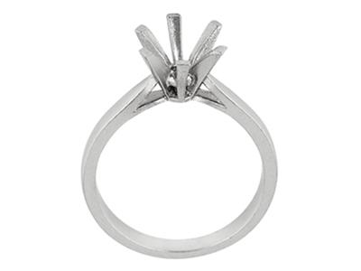 Solitario 6 Garras, Para Piedra De 5,5mm, Oro Blanco 18k Pd 13. Ref. 26004