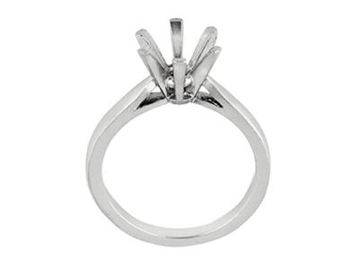 Solitario 6 Garras, Para Piedra De 6mm, Oro Blanco 18k Pd 13. Ref. 26005