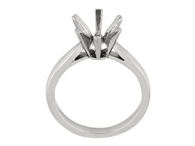 Solitario 6 Garras, Para Piedra De 6,5mm, Oro Blanco 18k Pd 13. Ref. 26006
