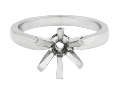 Solitario 6 Garras, Para Piedra De 8/8,5 mm, Oro Blanco 18k Pd 13. Ref.26008 - Imagen Estandar - 2