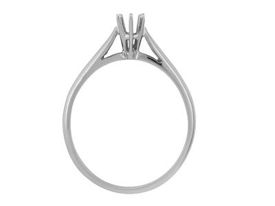 Solitario 6 Garras Para Piedra De 3,5mm, Oro Blanco De 18k. Referencia. 25374