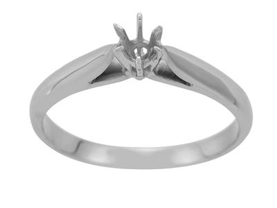 Solitario 6 Garras Para Piedra De 3,5 mm, Oro Blanco De 18k. Referencia. 25374 - Imagen Estandar - 2