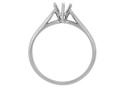 Solitario 6 Garras Para Piedra De 4mm, Oro Gris 18k. Ref. 25375