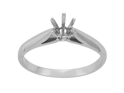 Solitario 6 Garras Para Piedra De 4 mm, Oro Gris 18k. Ref. 25375 - Imagen Estandar - 2