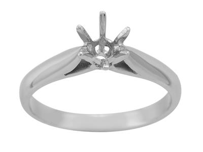 Solitario 6 Garras Para Piedra De 5,9 mm, Oro Blanco De 18k. Ref. 25378 - Imagen Estandar - 2