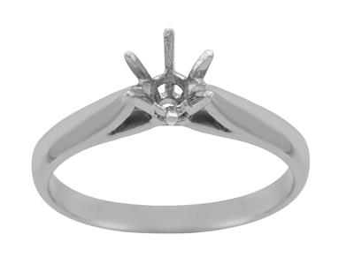 Solitario 6 Garras Para Piedra De 6,1 mm, Oro Blanco De 18k. Ref. 25379 - Imagen Estandar - 2