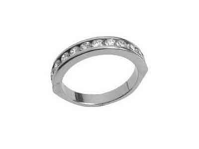Alianza De Boda Con Engaste De Carril De 1 Hilera, Oro Gris De 18 K Pd13,5. Ref. 100/5011 - Imagen Estandar - 2