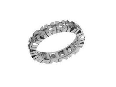 Alianza De Boda Engarzado Con 4 Garras 1 Hilera, Oro Gris 18k Pd 13,5.ref. 304 - Imagen Estandar - 1