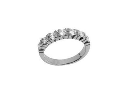 Alianza De Boda Engarzado Con 4 Garras 1 Hilera, Oro Gris 18k Pd 13,5.ref. 304 - Imagen Estandar - 2