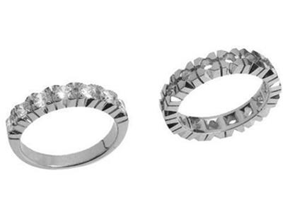 Alianza De Boda Engarzado Con 4 Garras 1 Hilera, Oro Gris 18k Pd 13,5.ref. 304 - Imagen Estandar - 3