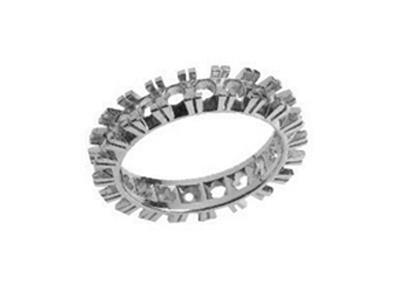Anillo Engarzado Con 4 Garras 1 Hilera, Orgris 18k Pd 13,5. Ref. 3065005