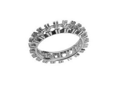 Alianza De Boda Engastada Con 4 Garras 1 Hilera, Orgris 18k Pd 13,5. Ref. 307/5006 - Imagen Estandar - 1