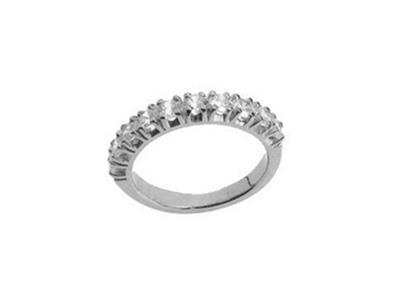 Alianza De Boda Engastada Con 4 Garras 1 Hilera, Orgris 18k Pd 13,5. Ref. 307/5006 - Imagen Estandar - 2