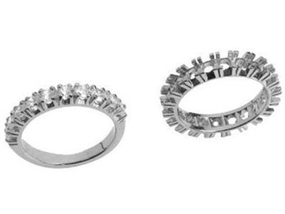 Alianza De Boda Engastada Con 4 Garras 1 Hilera, Orgris 18k Pd 13,5. Ref. 307/5006 - Imagen Estandar - 3