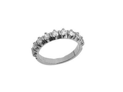 Alianza Engarzada Con 4 Garras 1 Hilera, Oro Gris 18k Pd 13,5. Ref. 308 - Imagen Estandar - 2