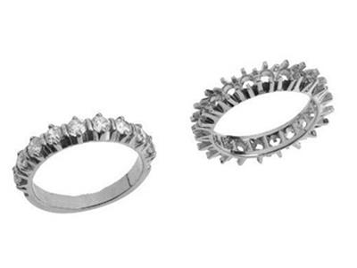 Alianza Engarzada Con 4 Garras 1 Hilera, Oro Gris 18k Pd 13,5. Ref. 308 - Imagen Estandar - 3